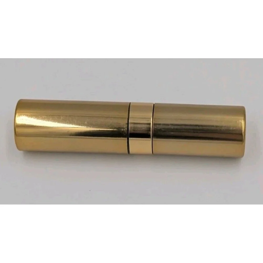 Vintage Gold Tone Retractable Makeup Brush Travel Lipstick Cosmetic Applicator